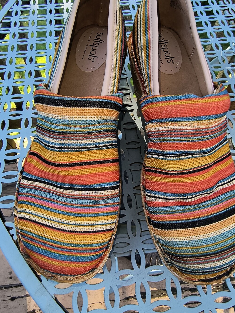Softspots Striped Heeled Shoes 8.5